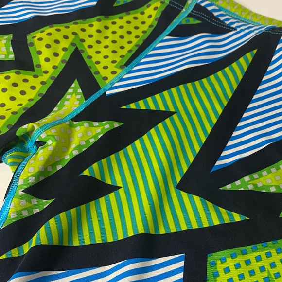 Vintage 90s Sporti Abstract Geometric Printed Jammer Swimsuit or Bike Shorts - Picture 4 of 11